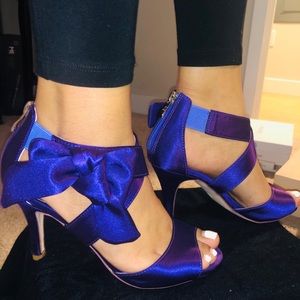 Purple wedding brides maids heels in eggplant